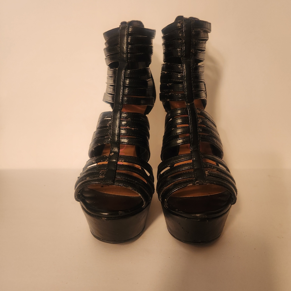 Black Strappy Women's Platform Sandals